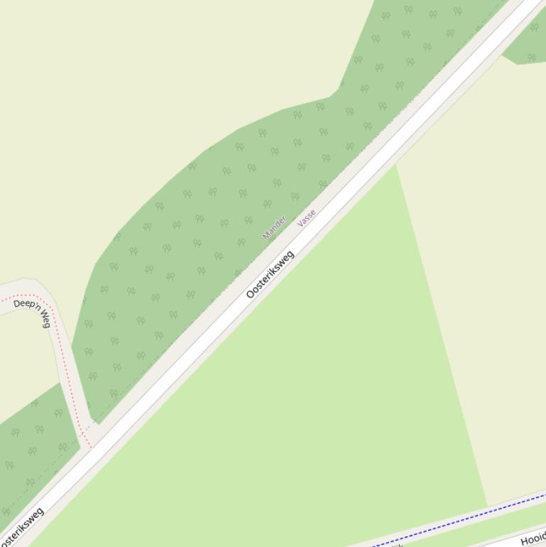 Kaart van de Oosteriksweg.