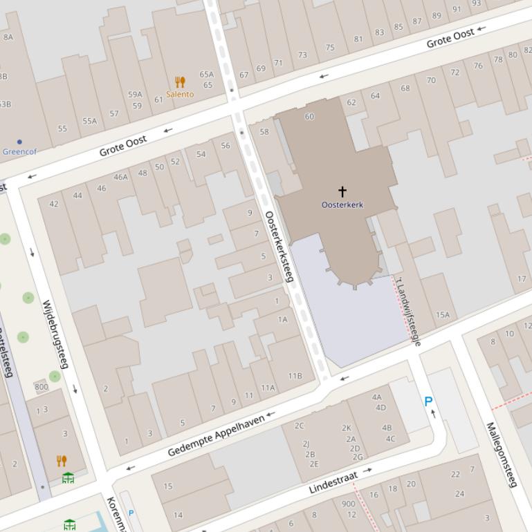 Kaart van de Oosterkerksteeg.