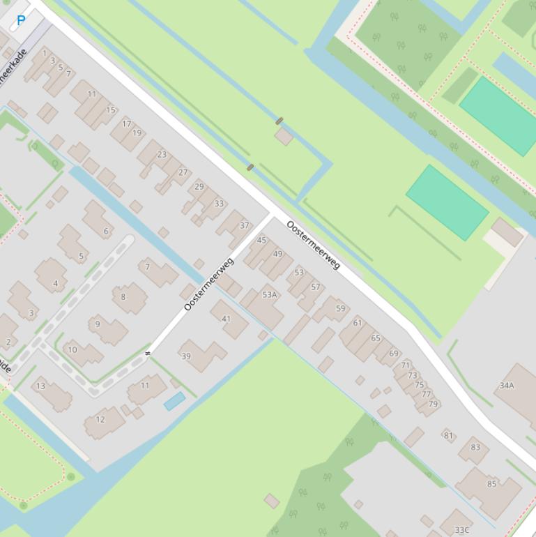 Kaart van de Oostermeerweg.