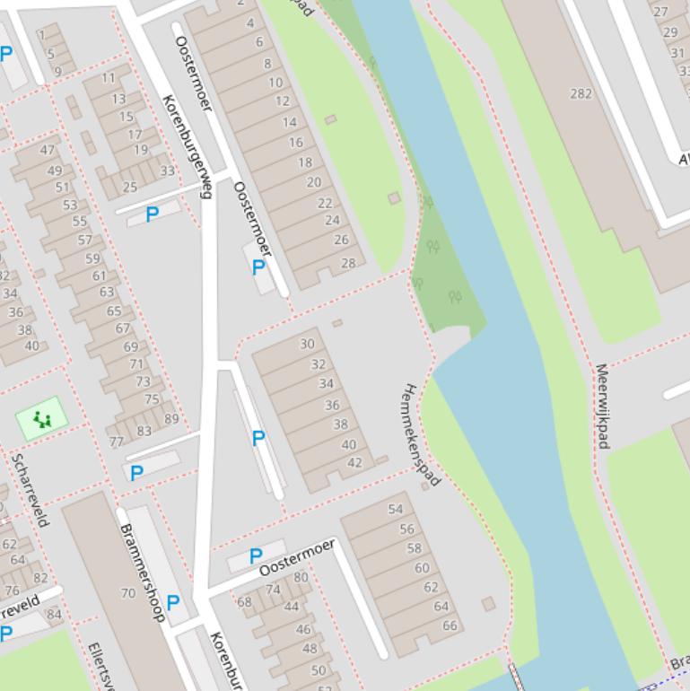 Kaart van  Oostermoer.