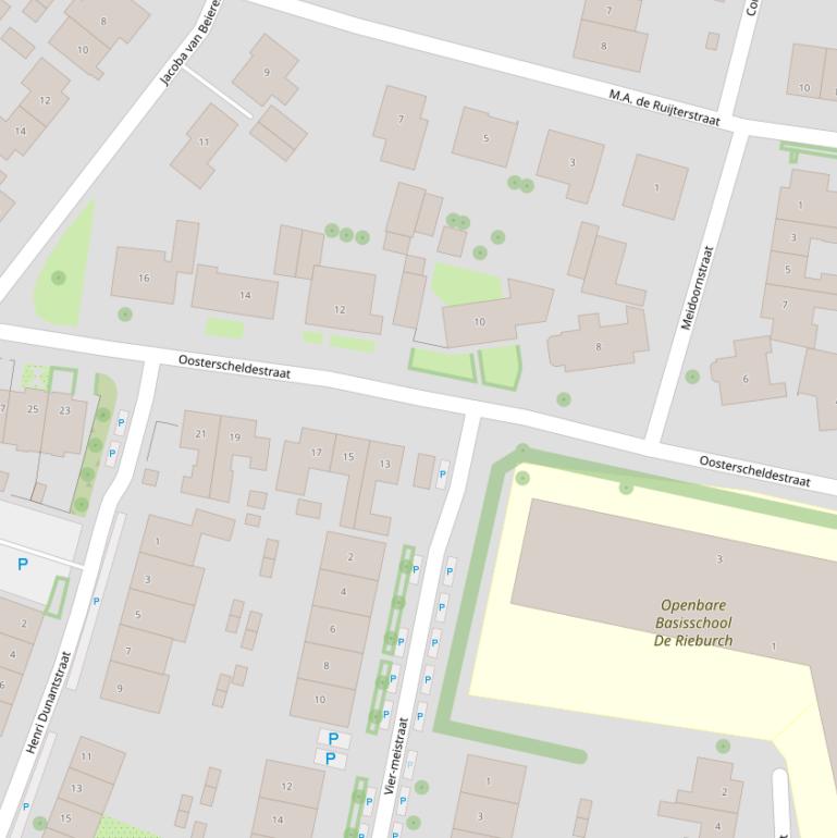 Kaart van de Oosterscheldestraat.