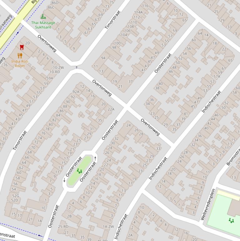 Kaart van de Oosterstraat.