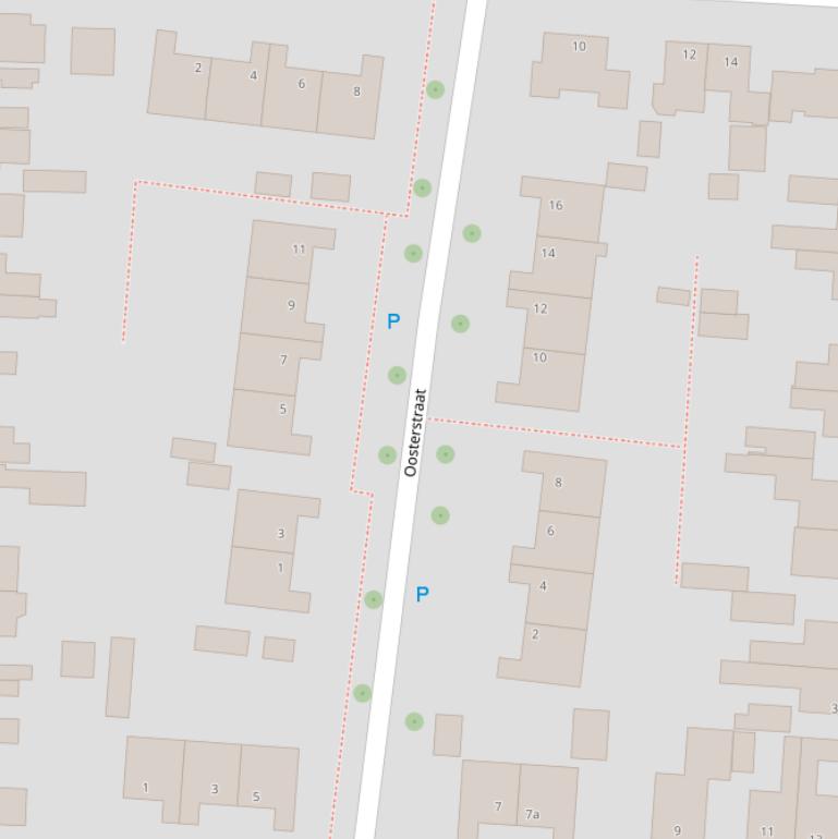 Kaart van de Oosterstraat.