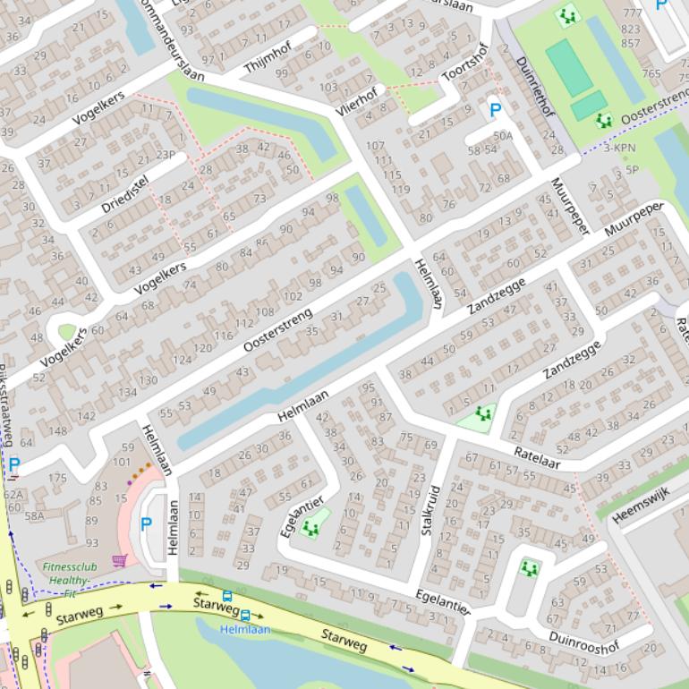 Kaart van  Oosterstreng.