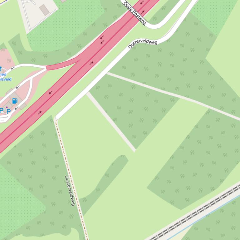 Kaart van de Oosterveldweg.