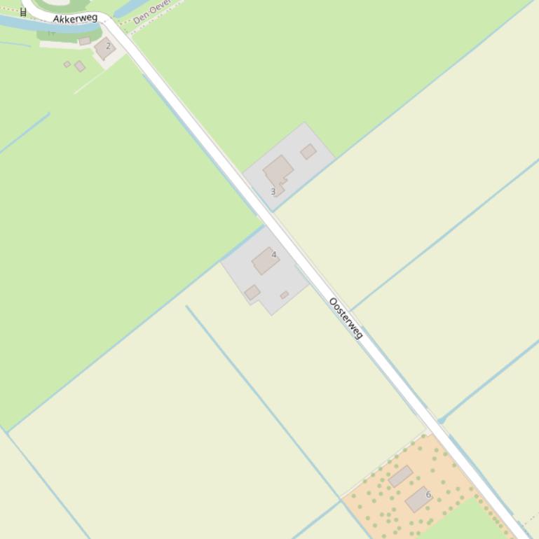 Kaart van de Oosterweg.