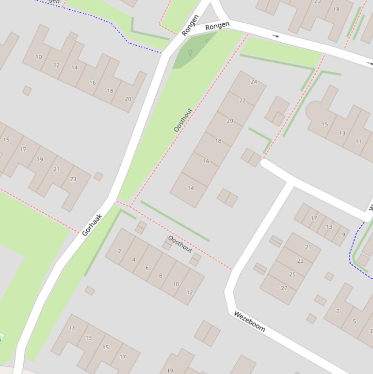 Kaart van  Oosthout.