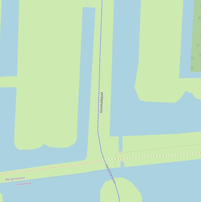 Kaart van het Oostkadepad.