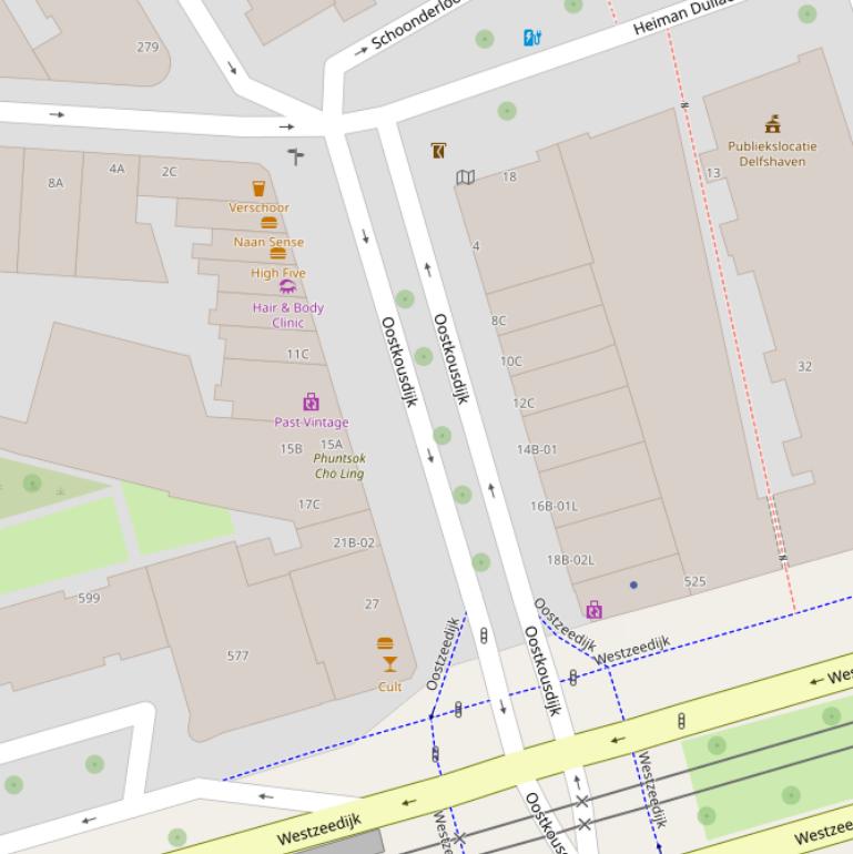 Kaart van de Oostkousdijk.