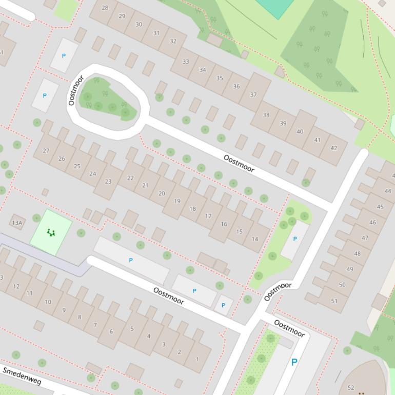 Kaart van  Oostmoor.