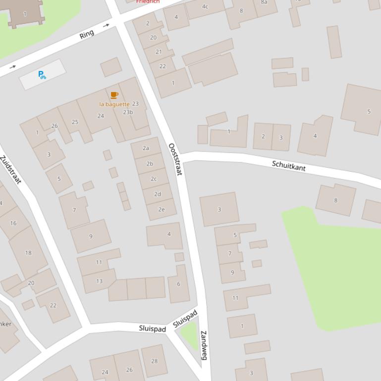 Kaart van de Ooststraat.