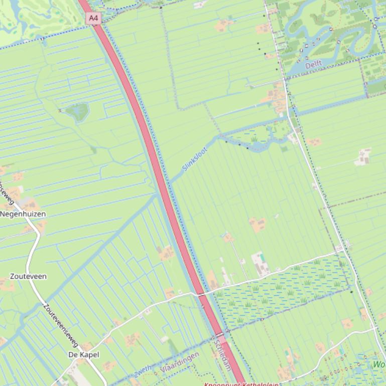 Kaart van de Oostveenseweg.