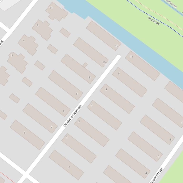 Kaart van de Oostvoornestraat.