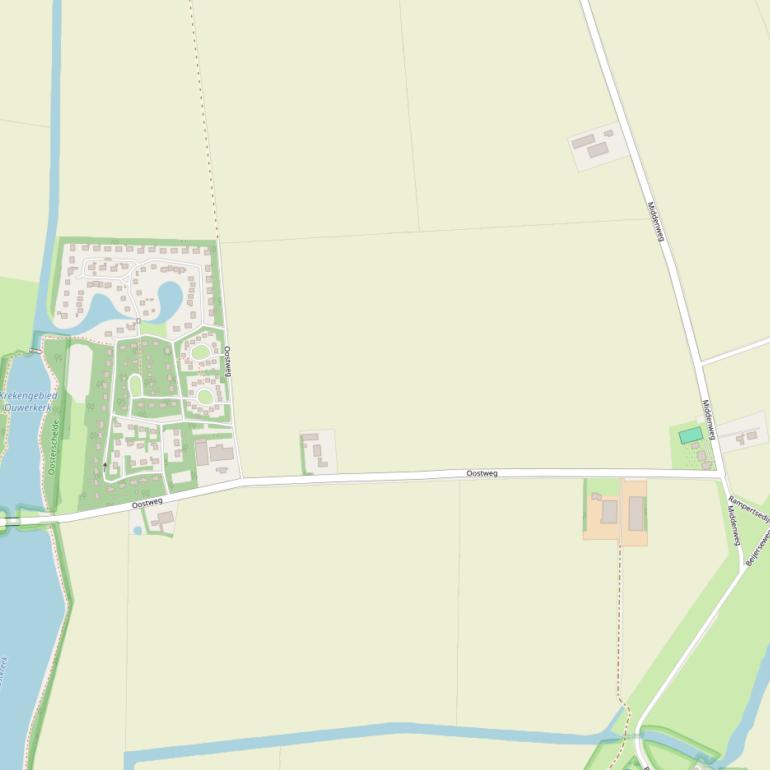 Kaart van de Oostweg.