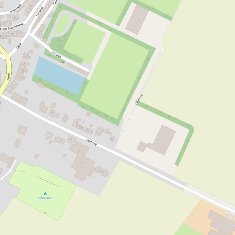 Kaart van de Oostweg.