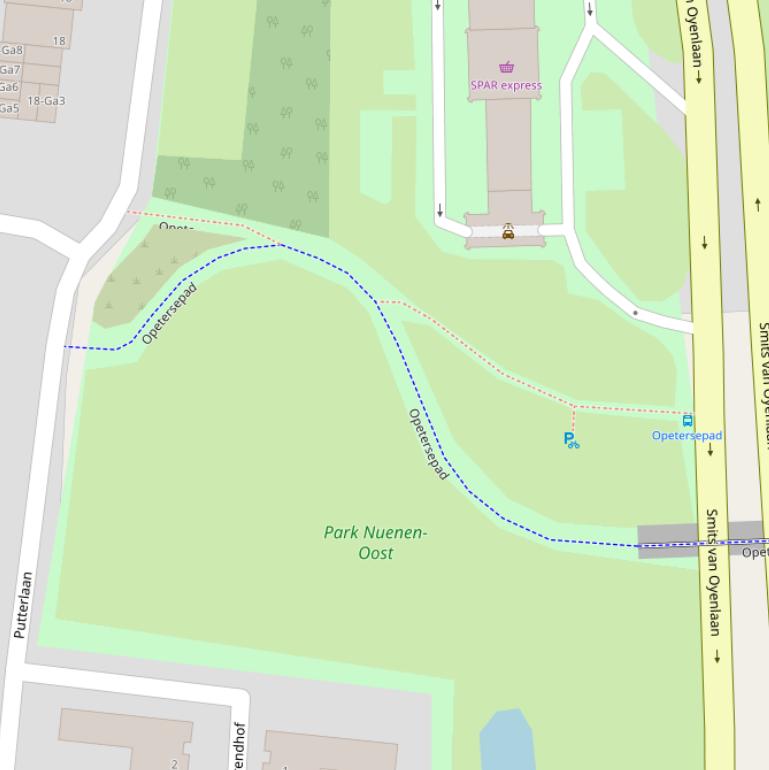 Kaart van het Opetersepad.
