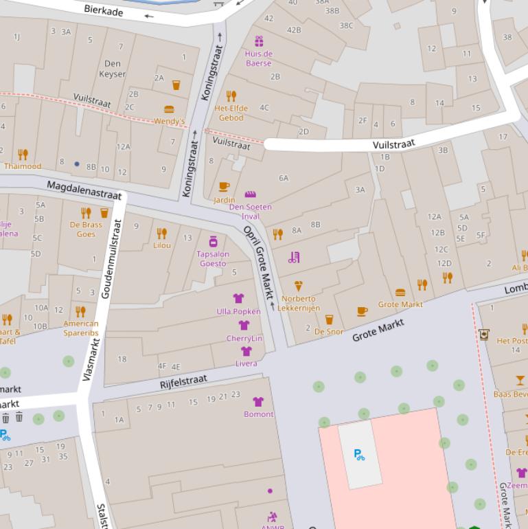 Kaart van  Opril Grote Markt.