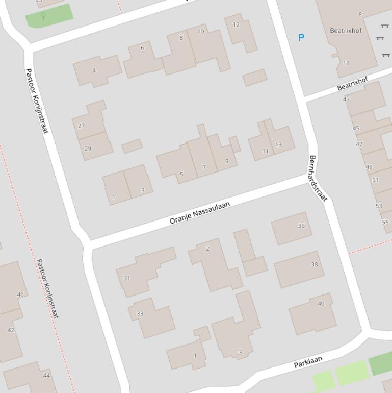 Kaart van de Oranje Nassaulaan.