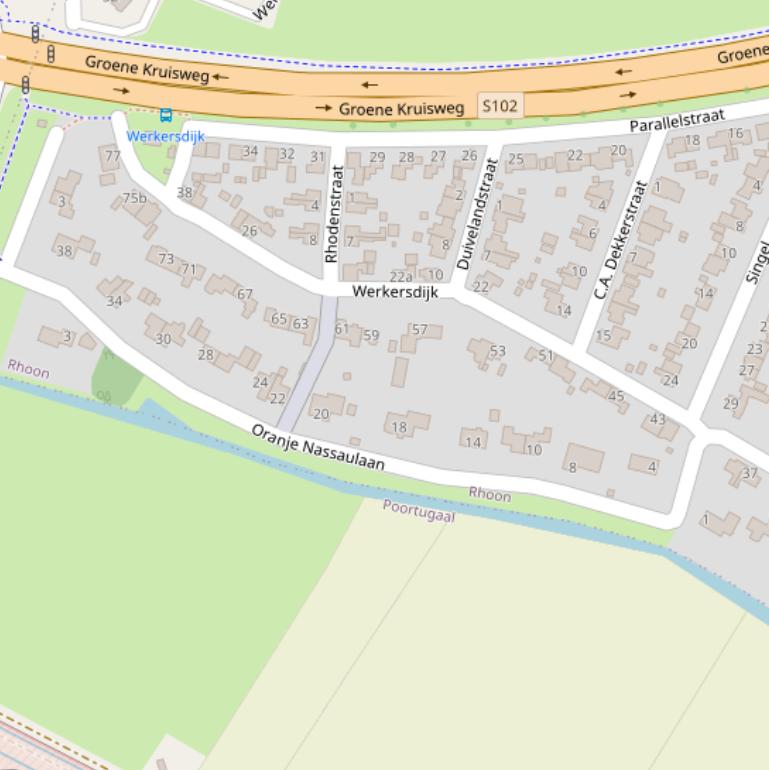 Kaart van de Oranje Nassaulaan.