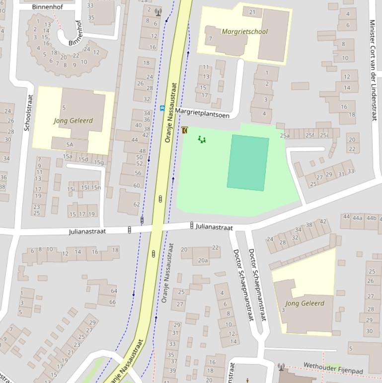 Kaart van de Oranje Nassaustraat.