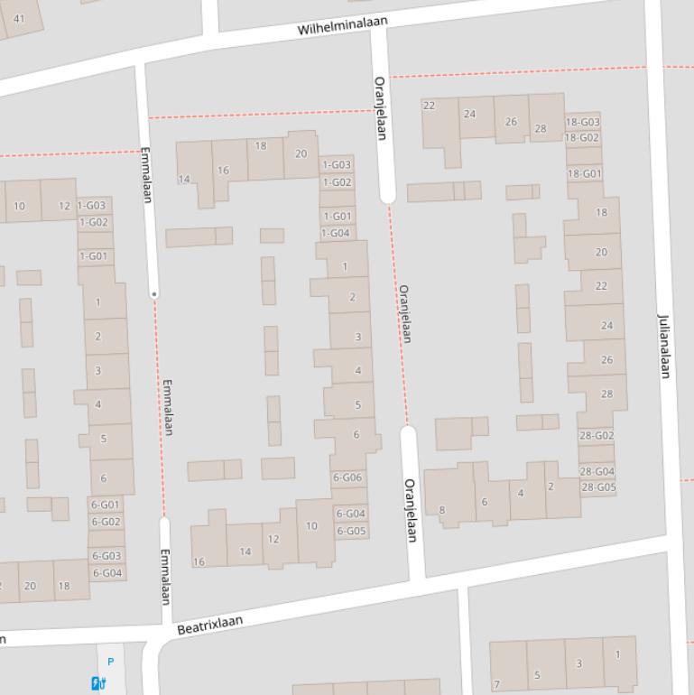 Kaart van de Oranjelaan.