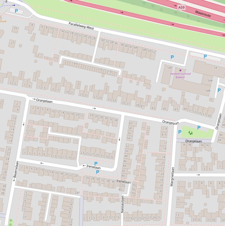 Kaart van de Oranjelaan.