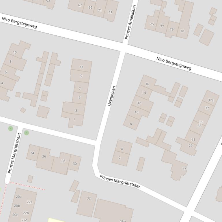 Kaart van de Oranjelaan.