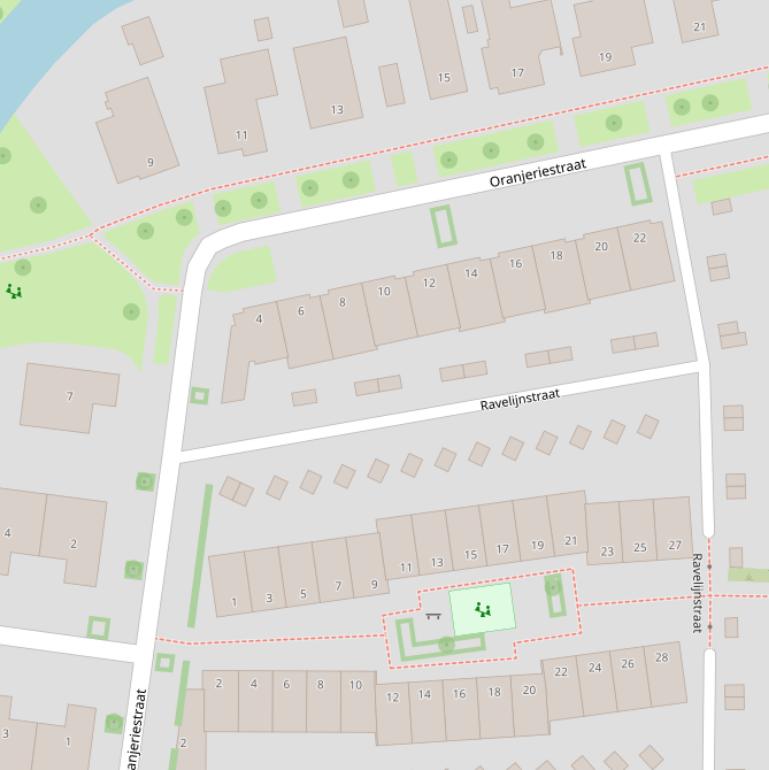 Kaart van de Oranjeriestraat.