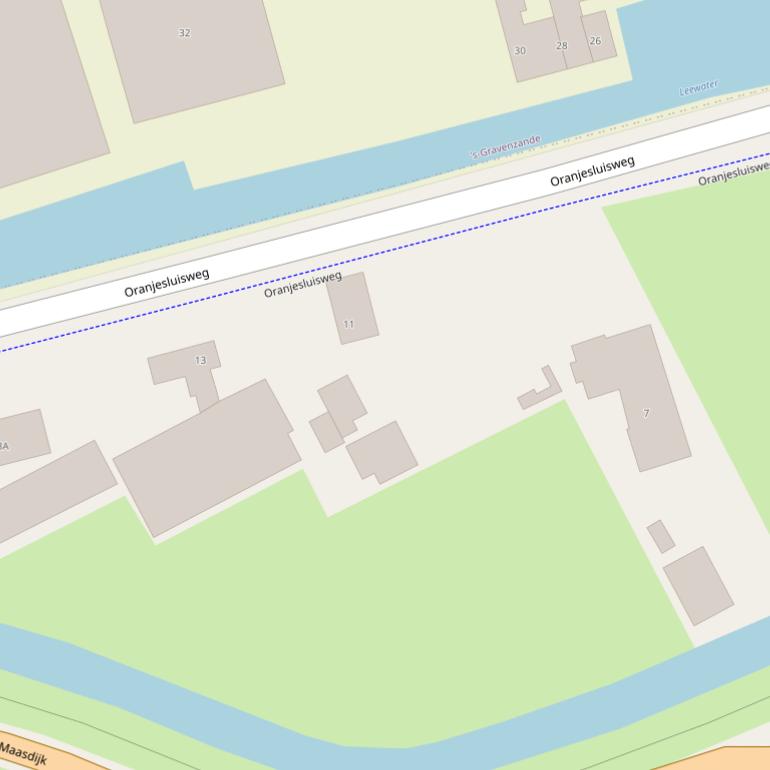 Kaart van de Oranjesluisweg.