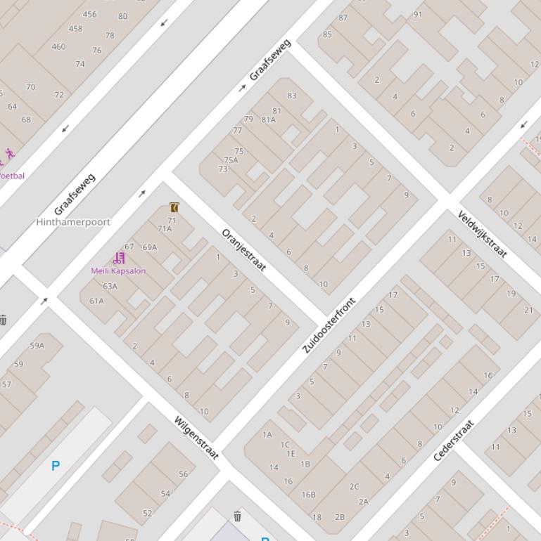 Kaart van de Oranjestraat.