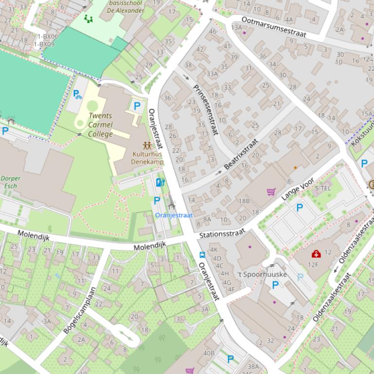 Kaart van de Oranjestraat.