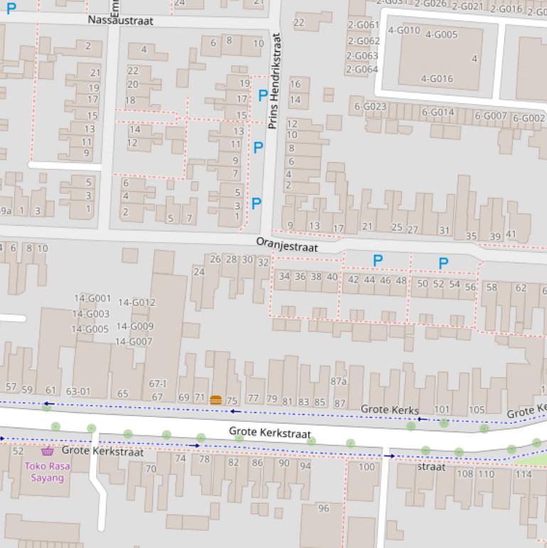 Kaart van de Oranjestraat.