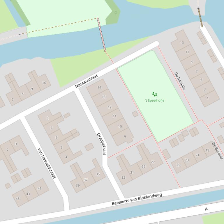 Kaart van de Oranjestraat.