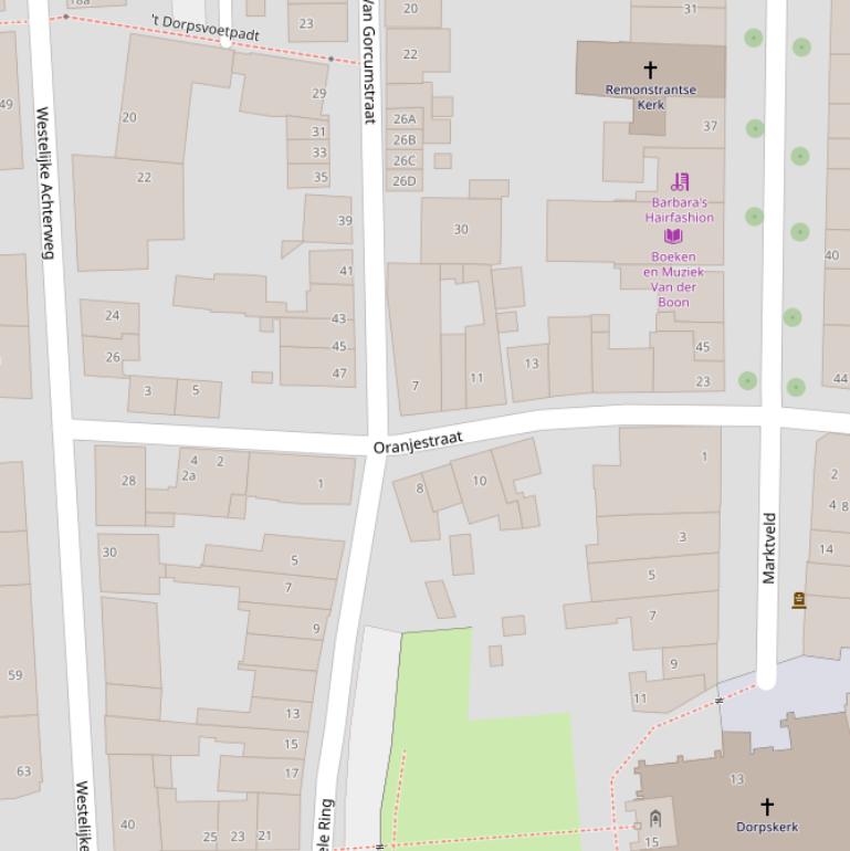 Kaart van de Oranjestraat.