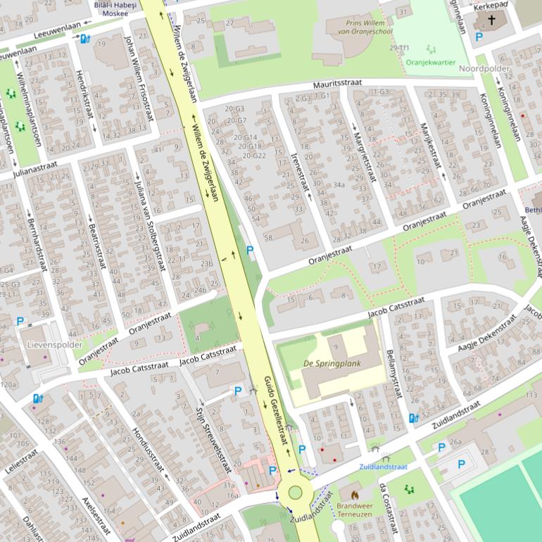 Kaart van de Oranjestraat.