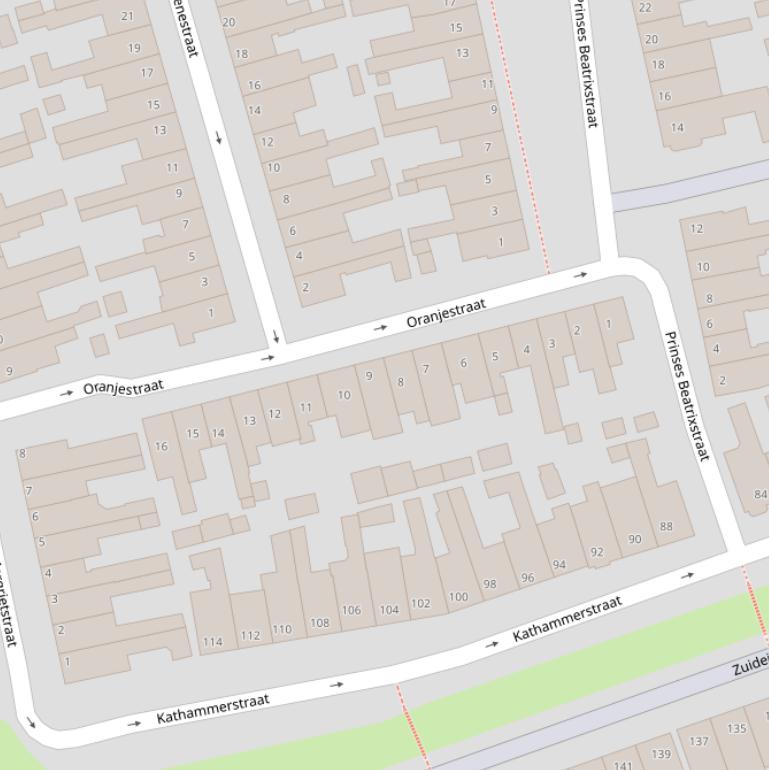 Kaart van de Oranjestraat.