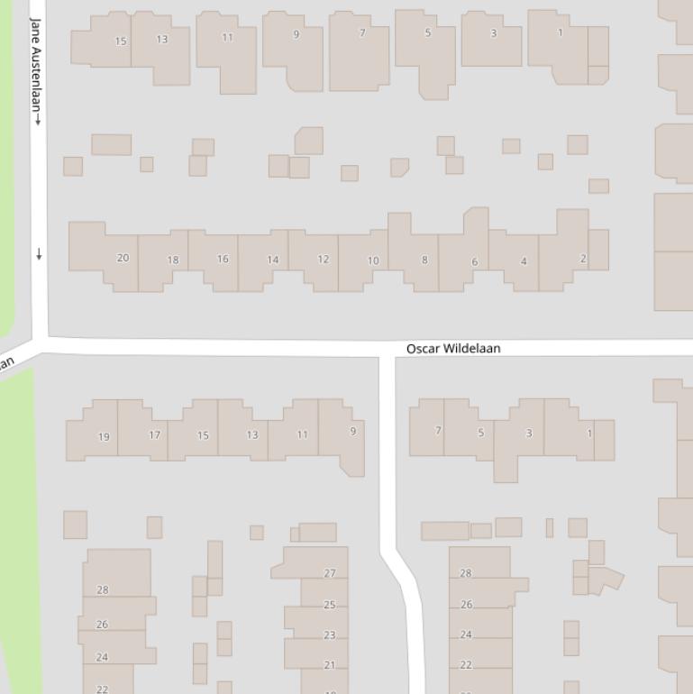 Kaart van de Oscar Wildelaan.