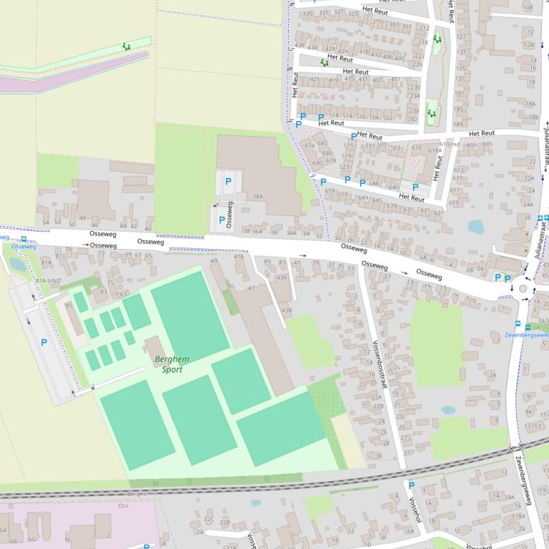 Kaart van de Osseweg.