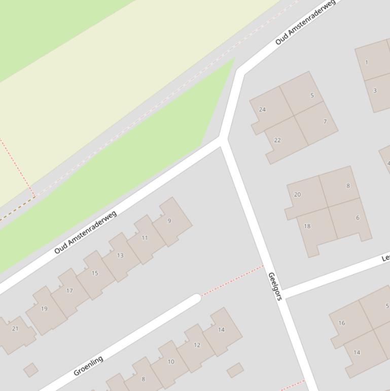 Kaart van de Oud Amstenraderweg.