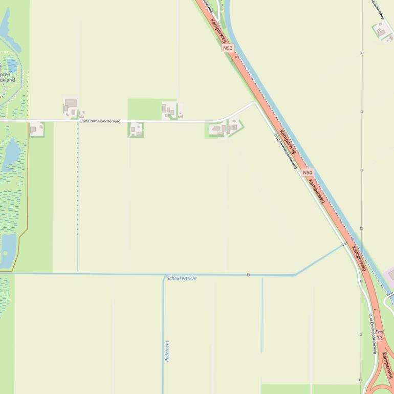 Kaart van de Oud Emmeloorderweg.