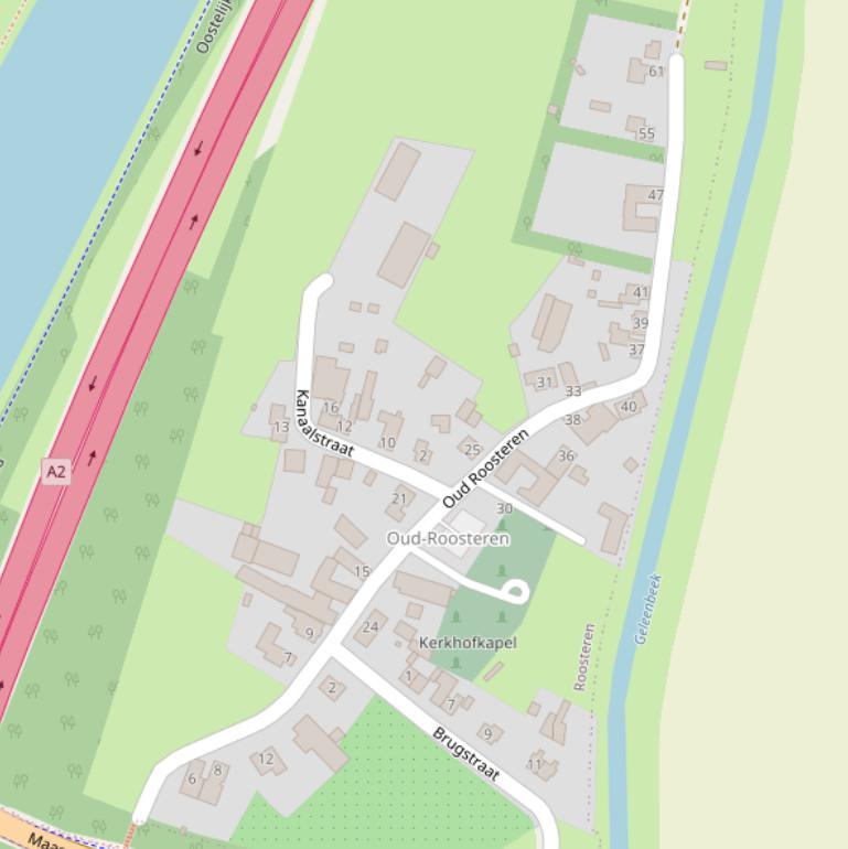 Kaart van  Oud Roosteren.