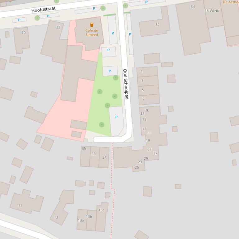 Kaart van het Oud Schoolpad.