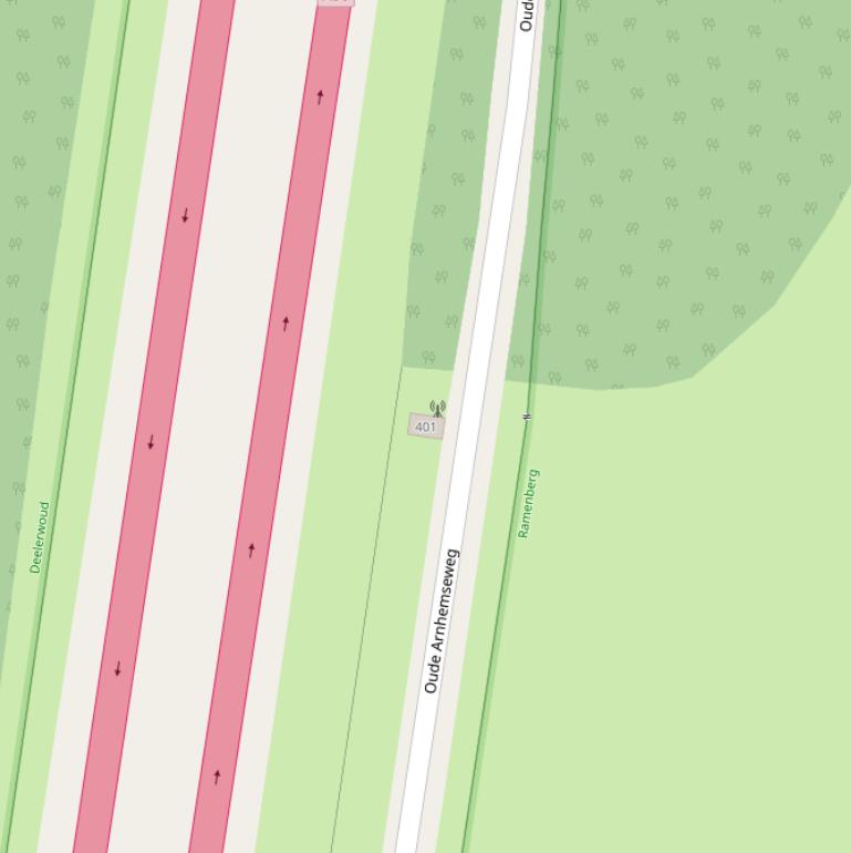 Kaart van  Oude Arnhemseweg.