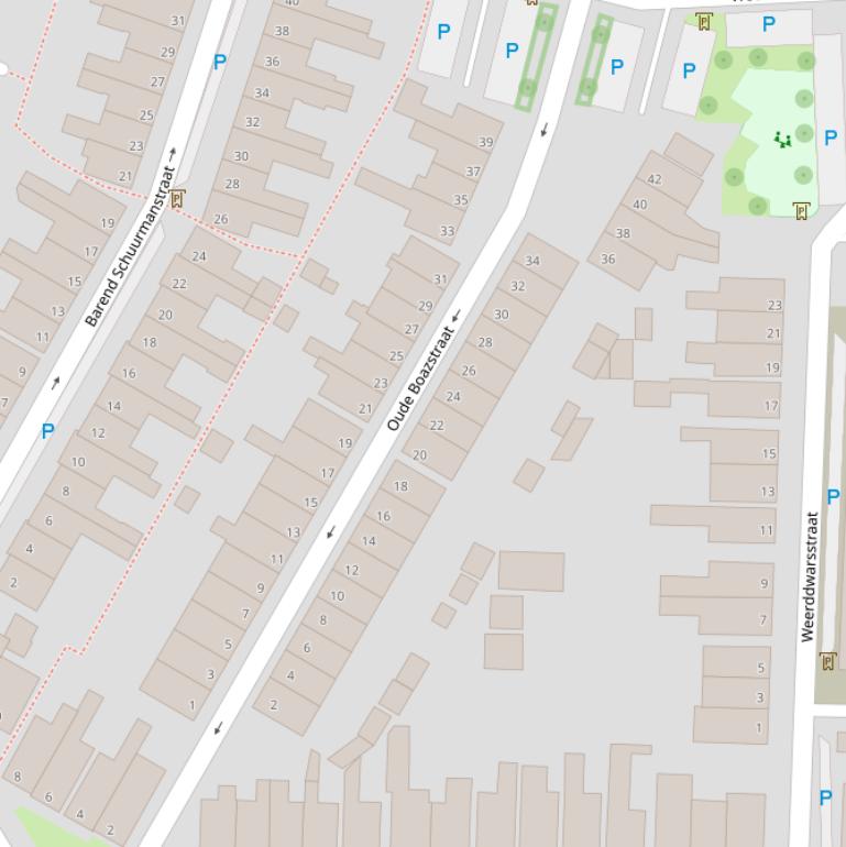 Kaart van  Oude Boazstraat.