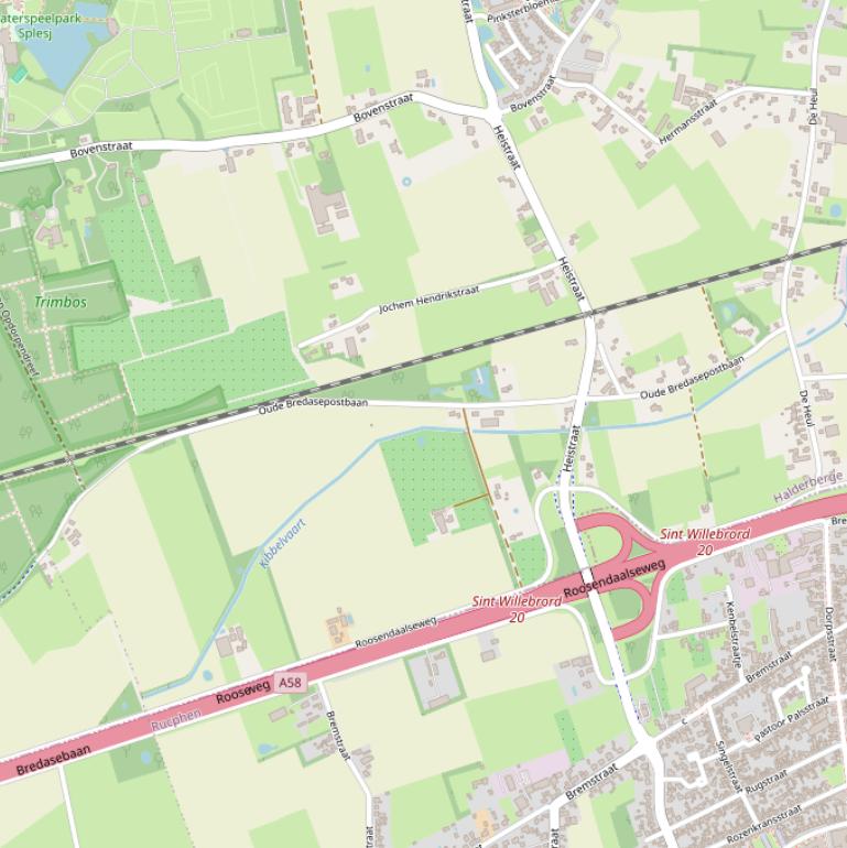 Kaart van  Oude Bredasepostbaan.