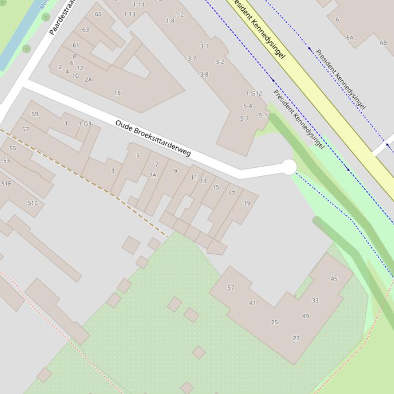 Kaart van  Oude Broeksittarderweg.