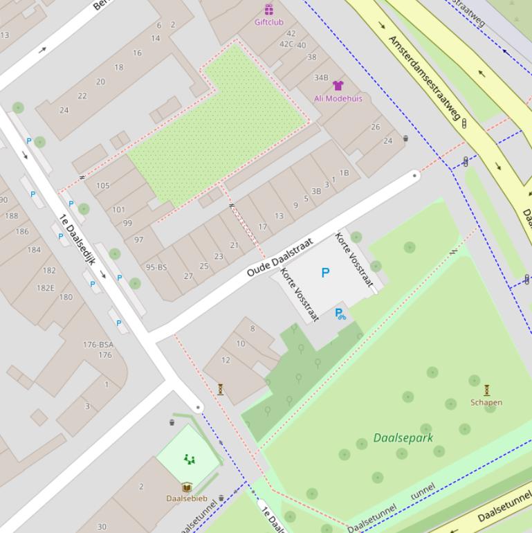 Kaart van  Oude Daalstraat.