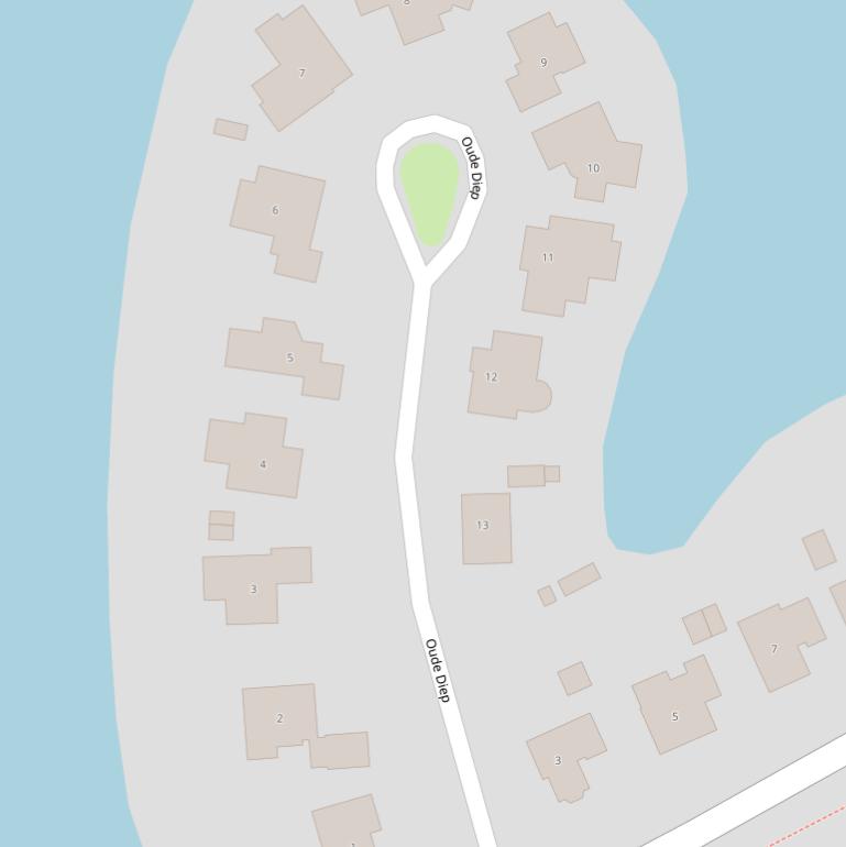 Kaart van  Oude Diep.