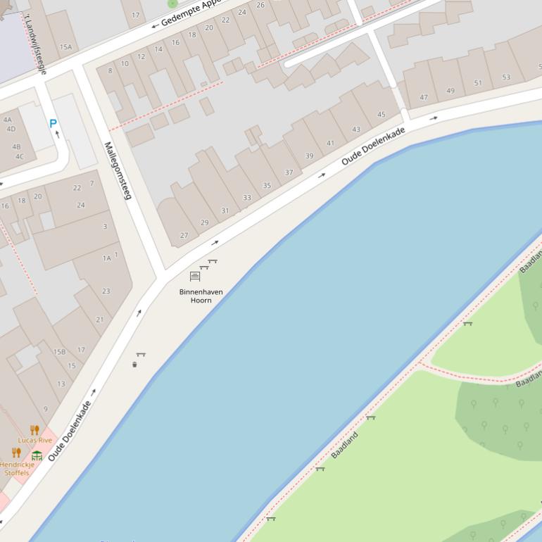 Kaart van  Oude Doelenkade.