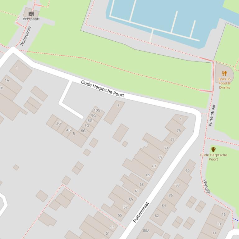 Kaart van  Oude Herptsche Poort.